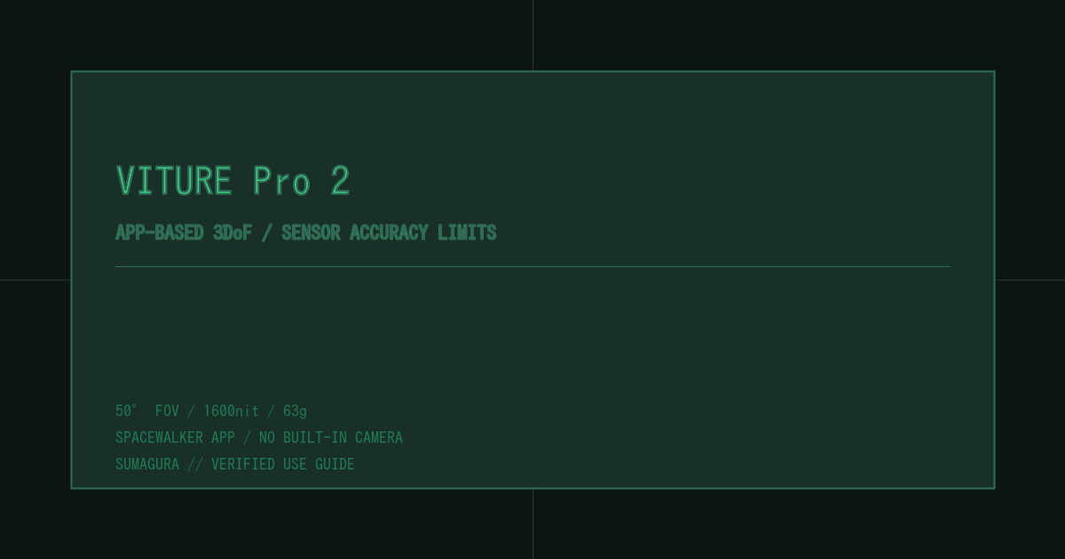 VITURE Pro 2のSpaceWalker 3DoFは実用的か — センサー精度と画面固定の現実のカバー画像